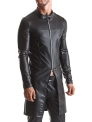 ♥ Herren Mantel Rmmario001 Schwarz von Regnes Fetish Planet ♥