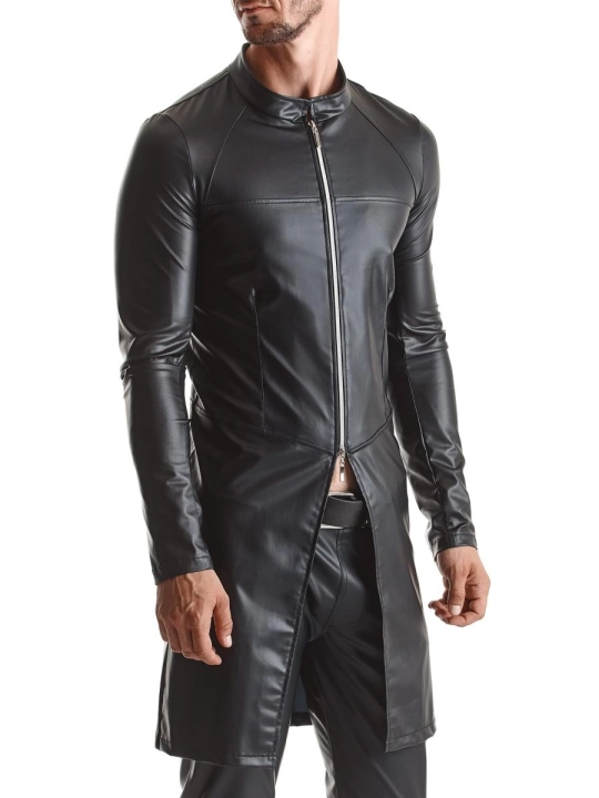 ♥ Herren Mantel Rmmario001 Schwarz von Regnes Fetish Planet ♥