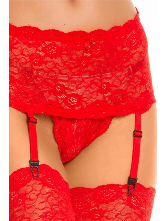 ♥ Roter Shorty Strumpfhalter + Strümpfe Paris von Legg Story ♥