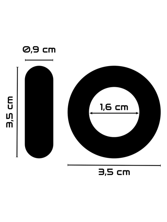 Super Flexibler und Widerstandsfähiger Penisring 3,5 cm Schwarz von Powering