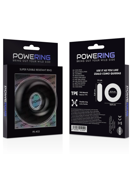 Super Flexibler und Widerstandsfähiger Penisring 5cm Pr03 Schwarz von Powering