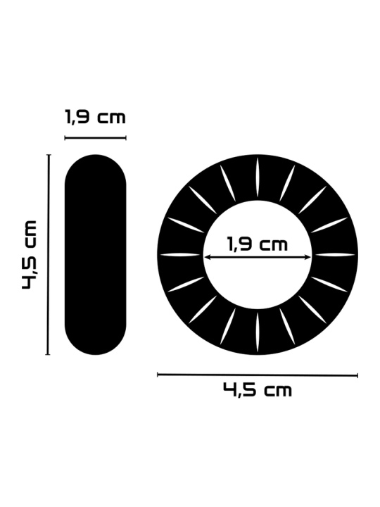 Super Flexibler und Widerstandsfähiger Penisring 4,5 cm Pr07 Schwarz von Powering