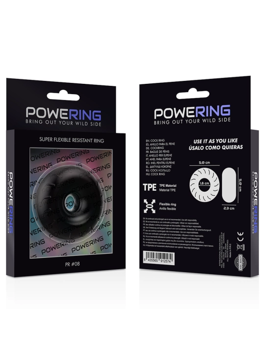 Super Flexibler und Widerstandsfähiger Penisring 5cm Pr08 Schwarz von Powering