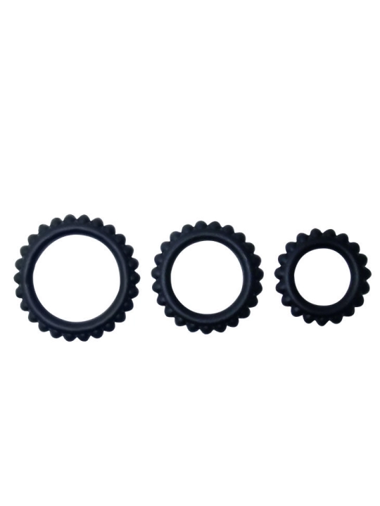 Titan Set 3stk Cockring Schwarz 2.8 + 2.4 + 1.9 cm von Baile For Him