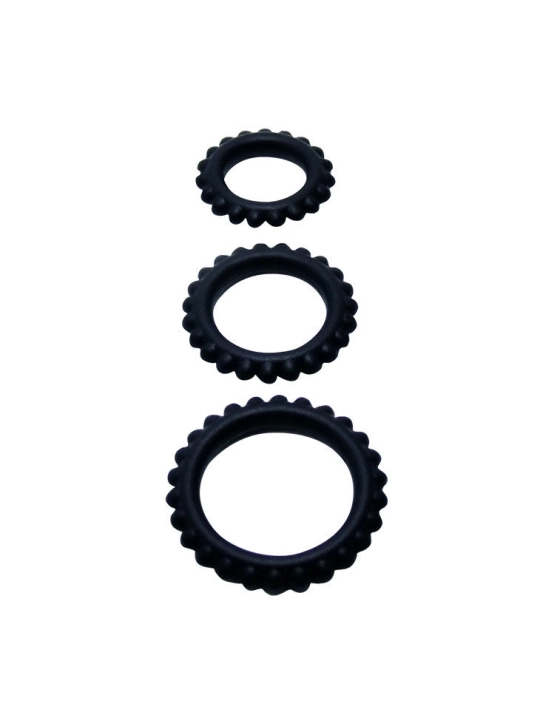 Titan Set 3stk Cockring Schwarz 2.8 + 2.4 + 1.9 cm von Baile For Him