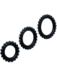 Titan Set 3stk Cockring Schwarz 2.8 + 2.4 + 1.9 cm von Baile For Him