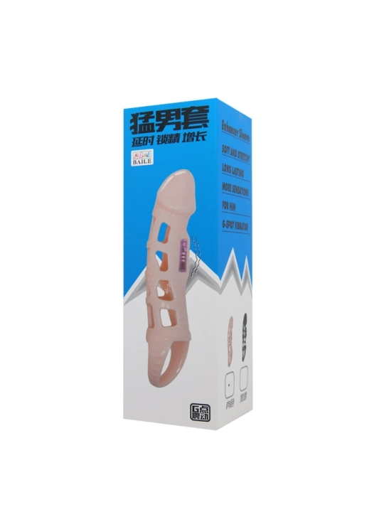 Penis Extender Cover mit Vibration und Natürlichem Gurt 13.5 cm von Baile For Him