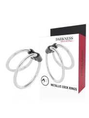 Doppelter Penisring aus Metall von Darkness Sensations