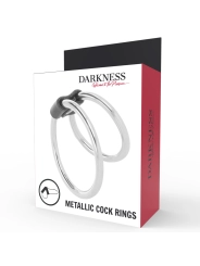 Doppelter Penisring aus Metall von Darkness Sensations