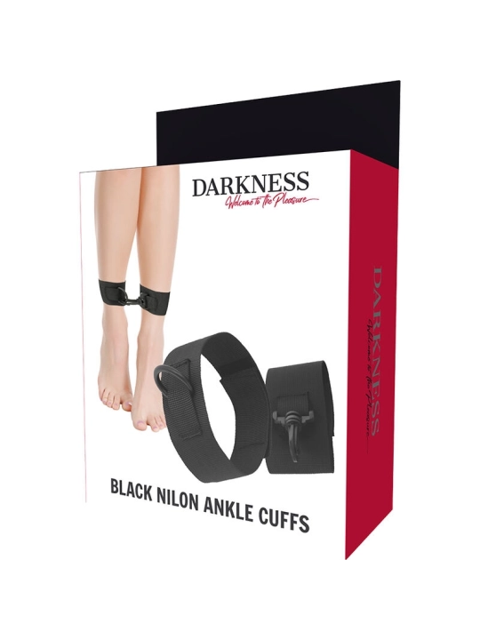 Knöchelmanschetten aus Schwarzem Nylon von Darkness Bondage