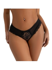 Panty aus Blumenspitze mit Trgerdetail Schwarz L/XL von Subblime Panties & Thong