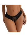 Panty aus Blumenspitze mit Trgerdetail Schwarz L/XL von Subblime Panties & Thong