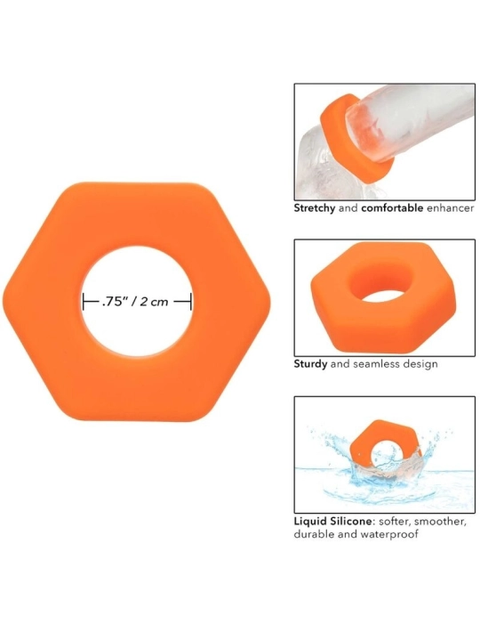 Alpha Prolong Sexagon Ring Orange von Calexotics