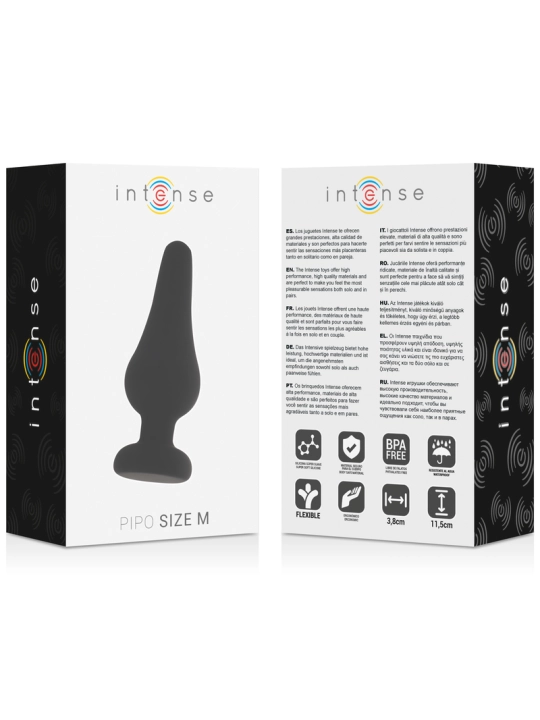 Analplug Pipo M Schwarzes Silikon 11 cm von Intense Anal Toys