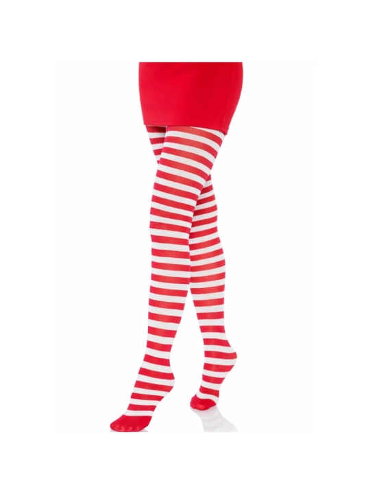 Weiss/Rot Gestreifte Strumpfhosen von Leg Avenue Hosiery