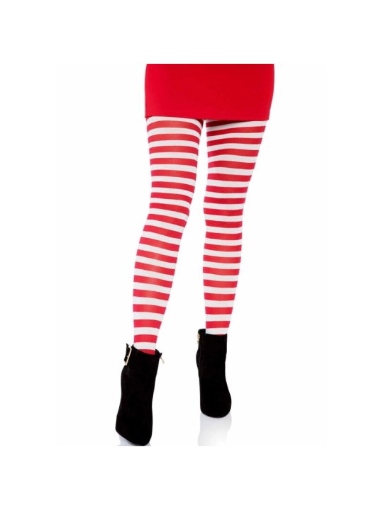 Weiss/Rot Gestreifte Strumpfhosen von Leg Avenue Hosiery