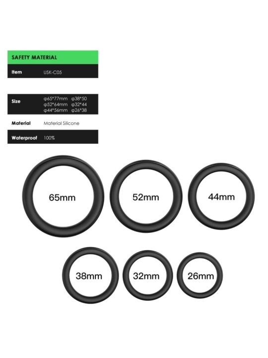 Sicherungsringe Silikon Schwarz von Armony For Him