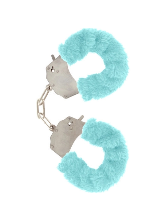 Furry Fun Cuffs Bondage Blau von Toyjoy