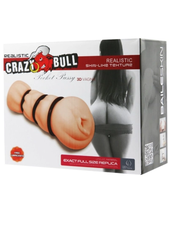 Vagina Masturbator mit Ringen von Crazy Bull