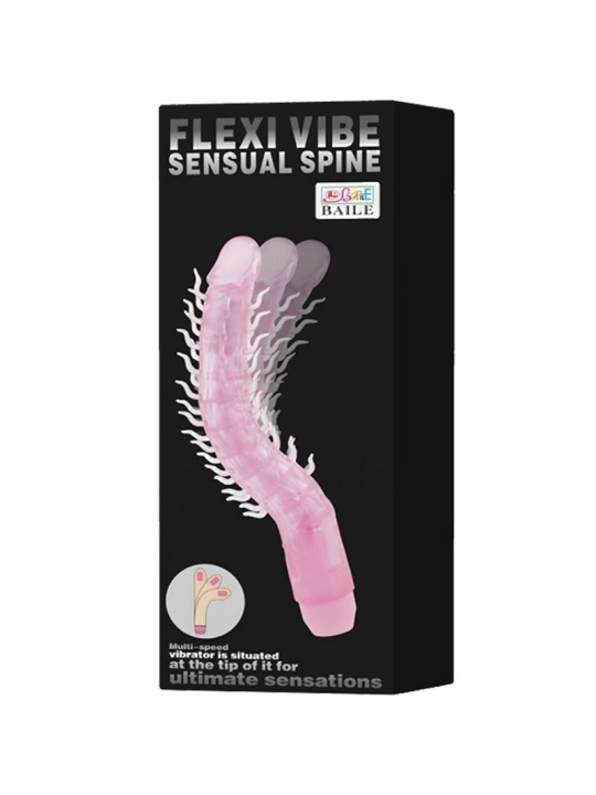 Flexi Vibe Sensual Spine Biegbarer Vibrierdildo Flieder 23.5 cm von Baile