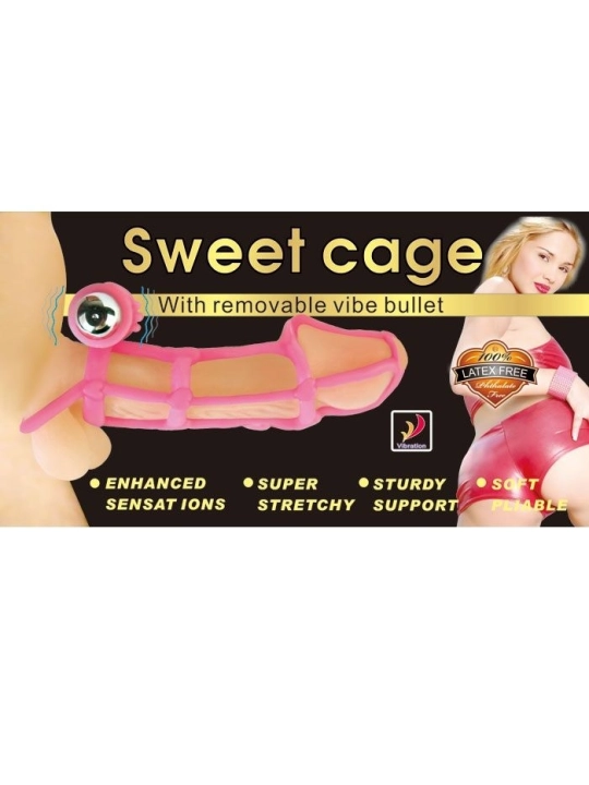 Sweet 10 Rhythms Silikon-Hülle und Ring für den Rosa Penis von Baile For Him