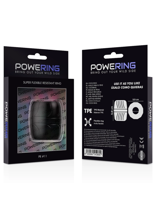 Super Flexibler und Widerstandsfähiger Penisring 5 cm Pr11 Schwarz von Powering