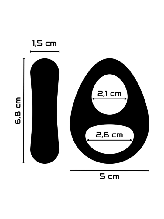 Super Flexibler und Widerstandsfähiger Penis- und Hodenring Pr13 Schwarz von Powering