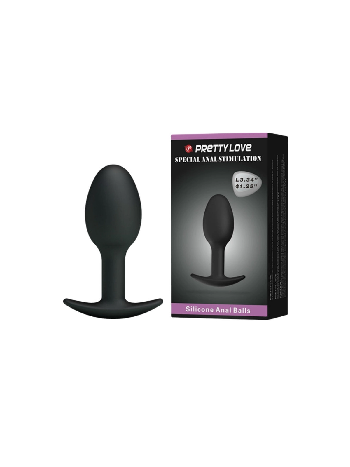 Silikon Analplug 6.5 cm Schwarz von Pretty Love Bottom