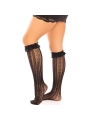 Kniestrümpfe mit Rüschen Schwarz von Leg Avenue Hosiery