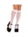 Kniestrümpfe mit Rüschen Weiss von Leg Avenue Hosiery