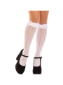 Kniestrümpfe mit Rüschen Weiss von Leg Avenue Hosiery