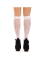 Kniestrümpfe mit Rüschen Weiss von Leg Avenue Hosiery