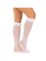 Kniestrümpfe mit Rüschen Weiss von Leg Avenue Hosiery