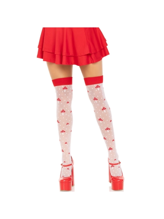 Pilz Hohe Socken Rot/Weiss von Leg Avenue Hosiery