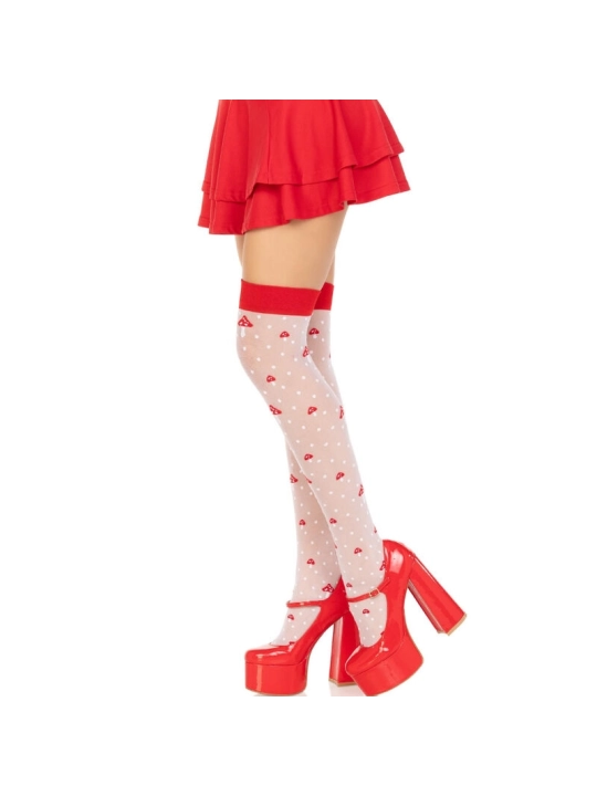 Pilz Hohe Socken Rot/Weiss von Leg Avenue Hosiery