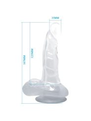 Realistischer Dildo mit Saugnapf und Hoden 16.7 cm Transparent von Baile Dildos