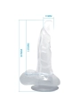 Realistischer Dildo mit Saugnapf und Hoden 16.7 cm Transparent von Baile Dildos