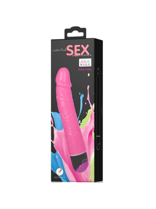 Bunter Sex Realistischer Vibrator Rosa 23 cm von Baile