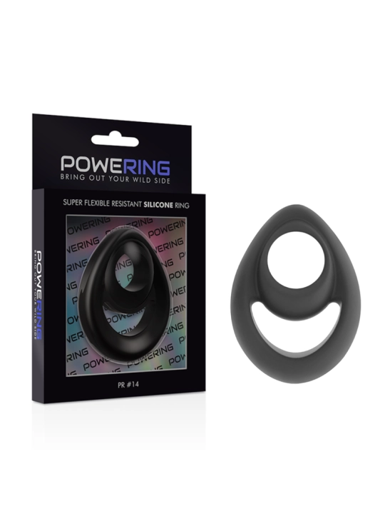 Super Flexibler und Widerstandsfähiger Penis- und Hodenring Pr14 Schwarz von Powering