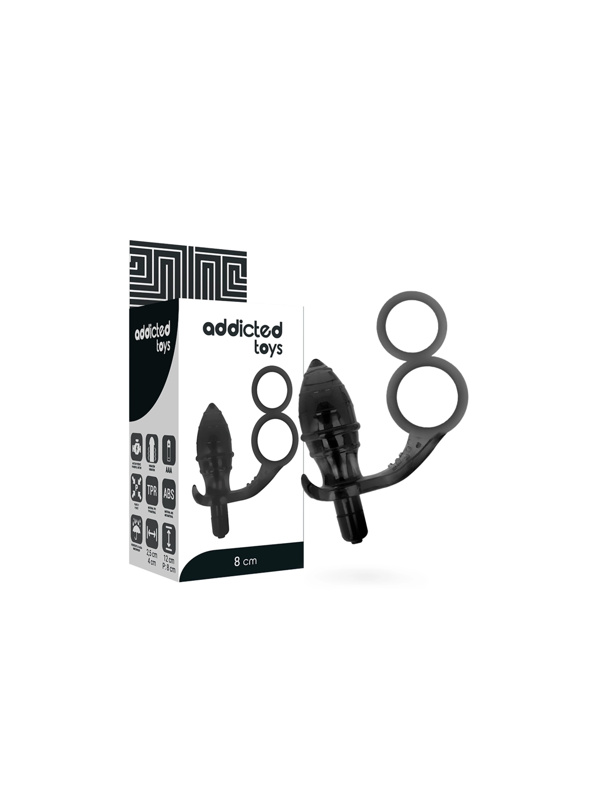 Analplug mit Doppeltem Schwarzen Ring von Addicted Toys