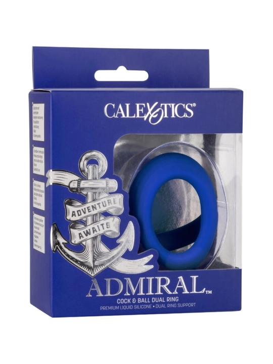 Admiral Cock Ball Dual Ring Blau von Calexotics