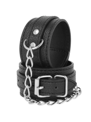 Handschellen aus Schwarzem Strukturiertem Leder von Darkness Bondage