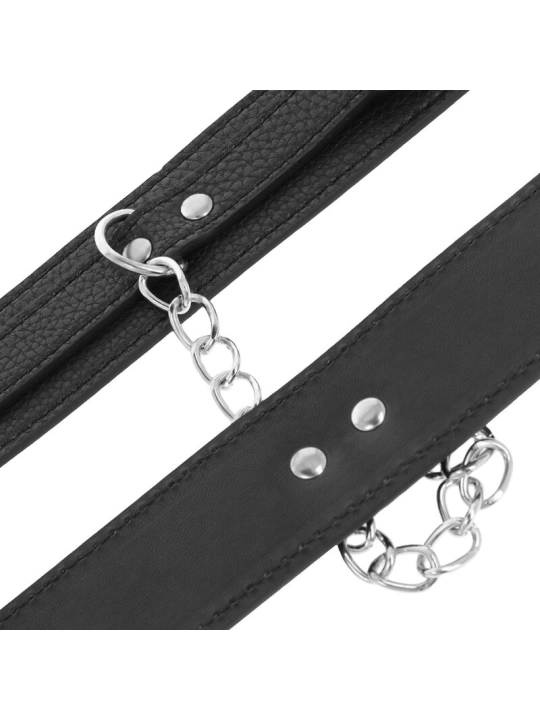 Handschellen aus Schwarzem Strukturiertem Leder von Darkness Bondage