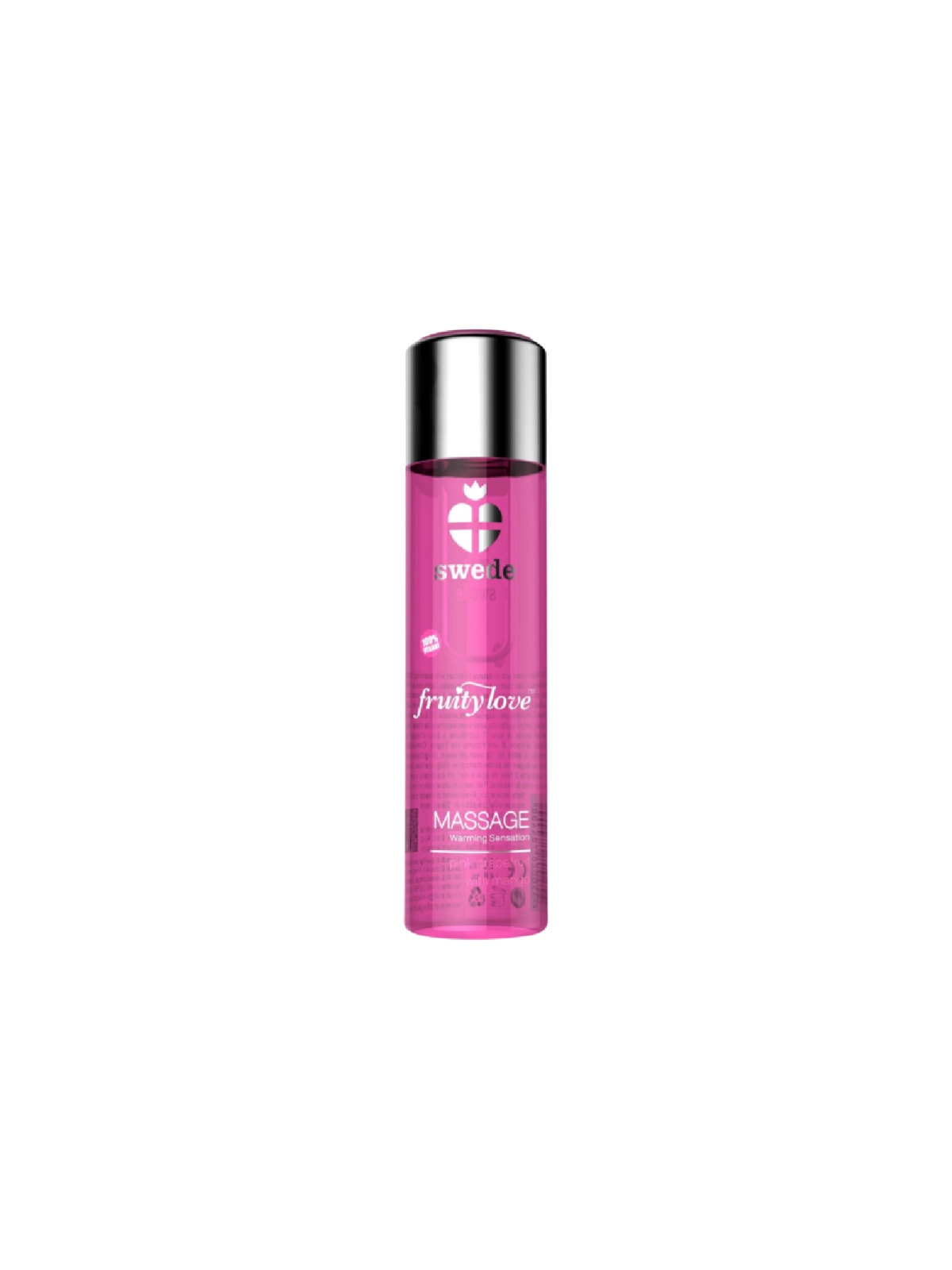 Fruity Love Massageöl mit Wärmendem Effekt Rosa Himbeere und Rhabarber 120 ml von Swede