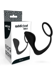 Analplug mit Schwarzem Penisring von Addicted Toys