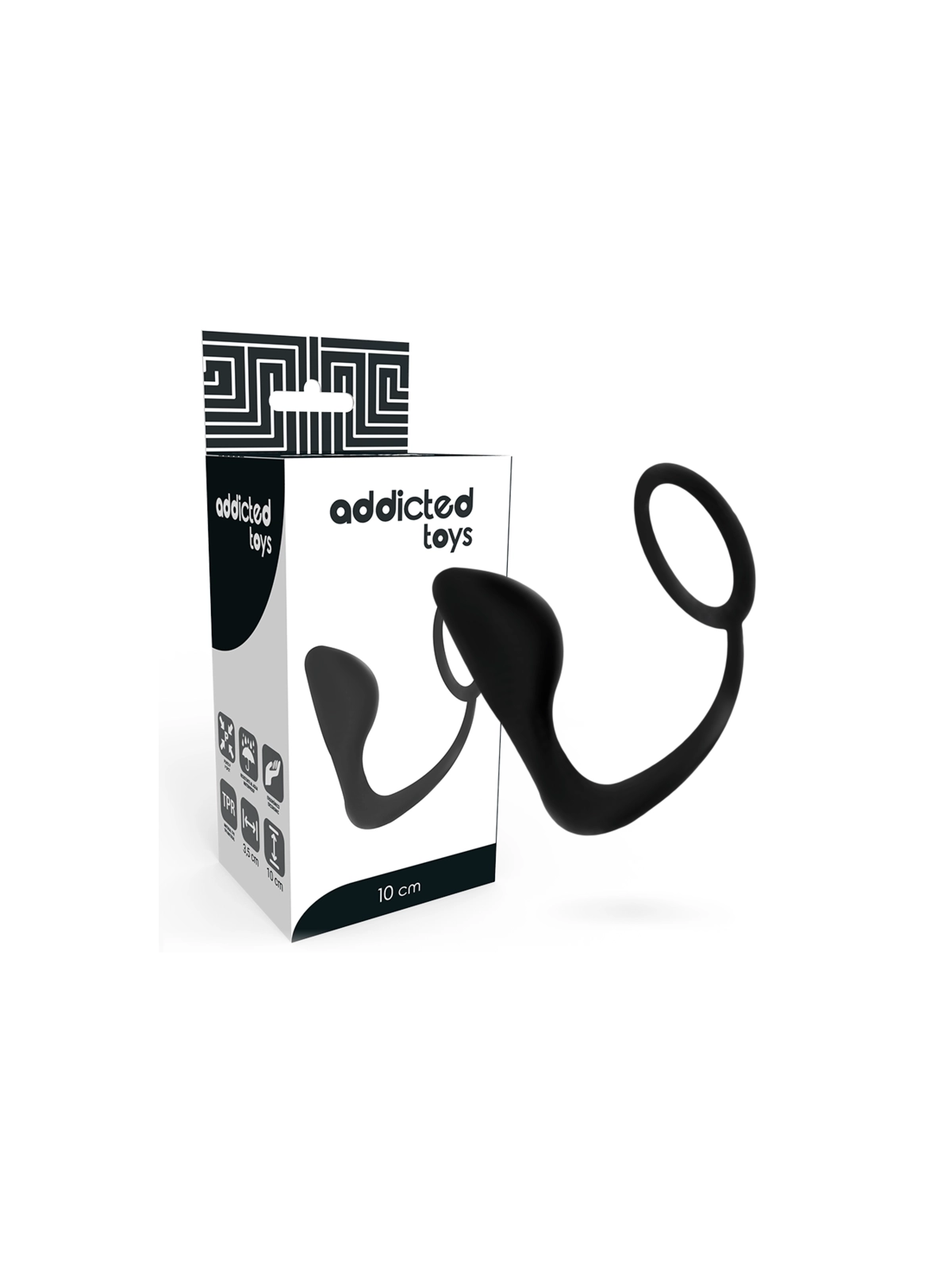 Analplug mit Schwarzem Penisring von Addicted Toys