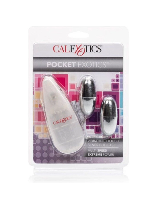 Vibrierende Kugeln Silber Duo von Calexotics