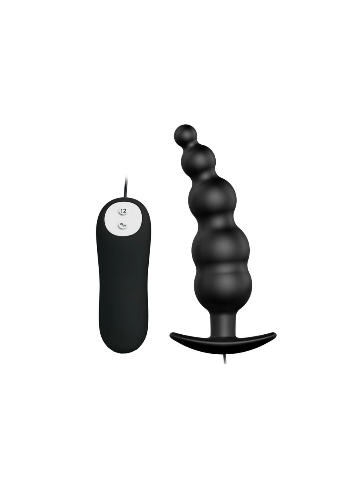 Analplug aus Silikon Extra Stimulation und 12 Vibrationsmodi Schwarz von Pretty Love Bottom