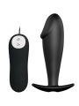 Silikon Anal Plug Penis Form und 12 Vibrationsmodi Schwarz von Pretty Love Bottom