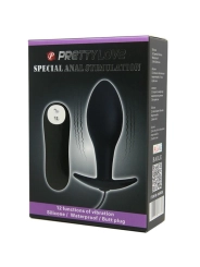 Anal Plug Ankerform Silikon 12 Vibrationsmodi Schwarz von Pretty Love Bottom